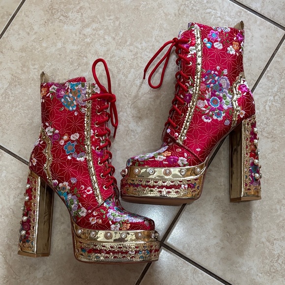 Azalea Wang Richie Rich Platform Boots - Brand New - Picture 2 of 10